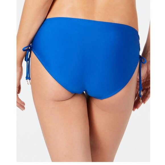 Dkny Solid Ruched Side-Tie Bikini Bottoms - Picture 2 of 2